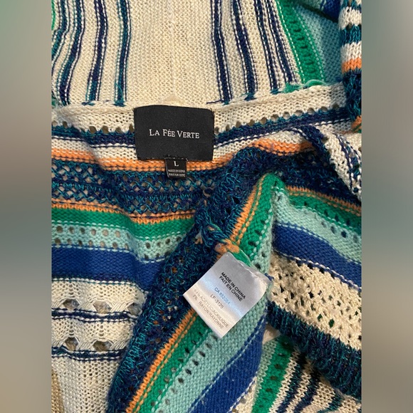 LA FEE VERTE Fringe Striped Knit Sweater - Anthropologie - Picture 3 of 5